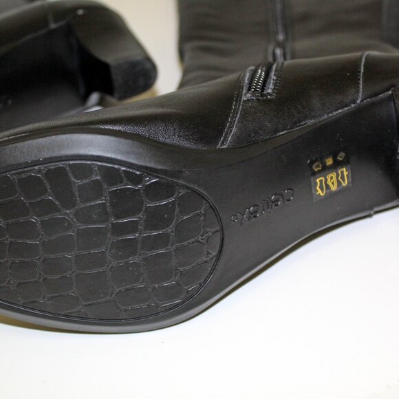 Aetrex High Heel Black Leather Boots, Size 7.5W - Picture 9 of 11